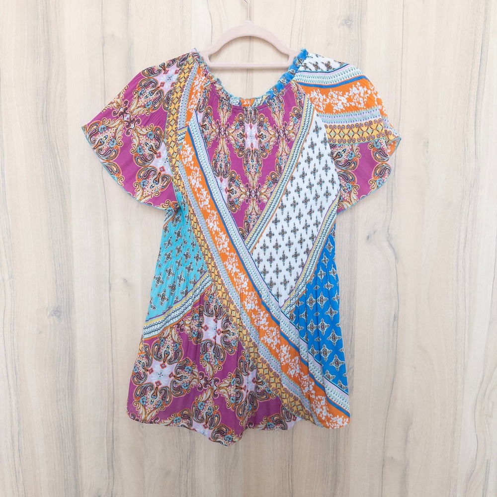 Melissa Paige Patchwork Blouse PM Multicolor Pais… - image 6